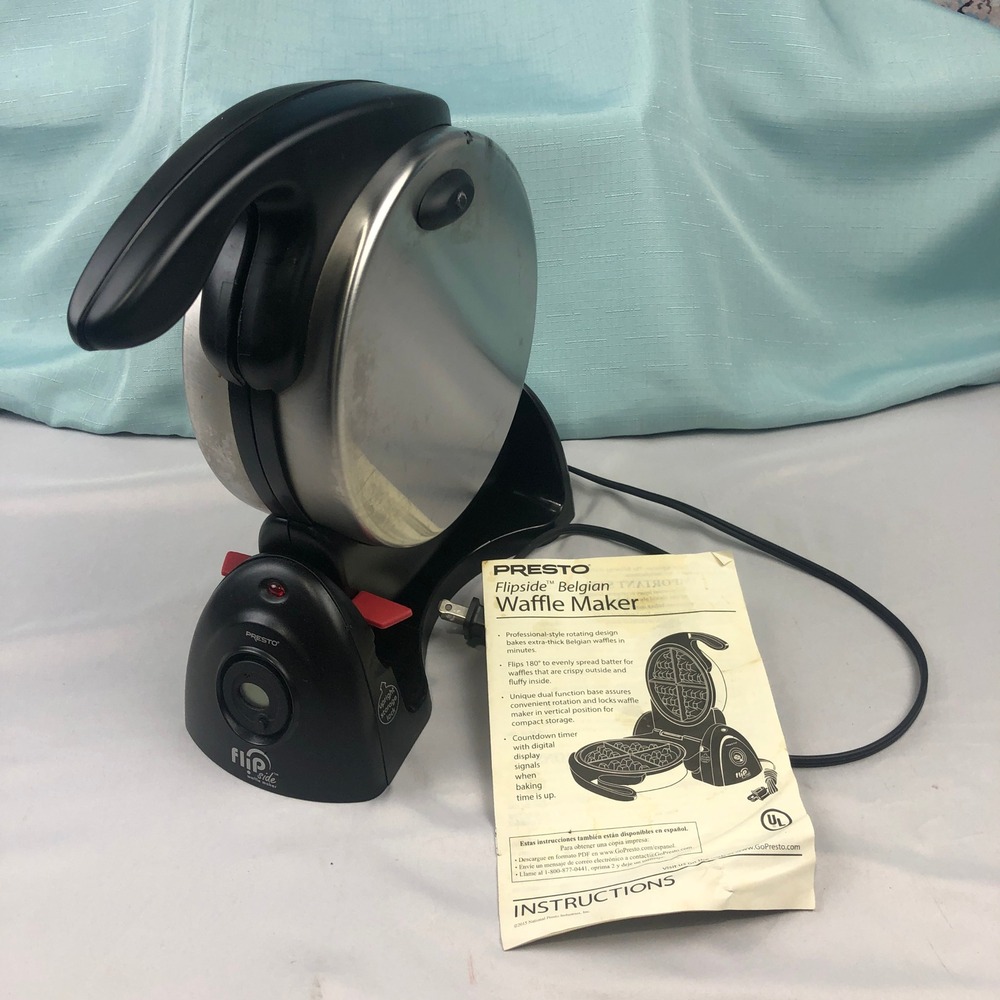Presto FlipSide Belgian Waffle Maker 0351003 Rotating Nonstick WORKS!